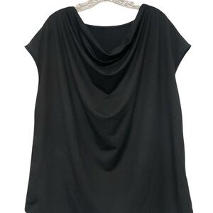 Chic Black Cowl Neck Blouse